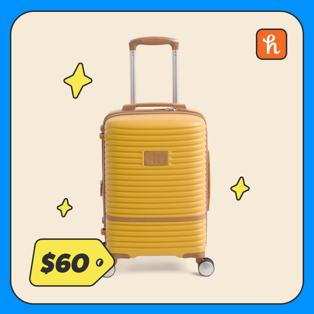 Yellow carryon suitcase